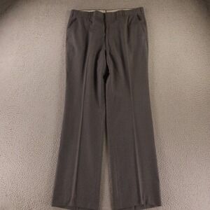 VTG Serge Twill Pants Mens 36x33 Gray 100% Wool Worsted Dress‎ Slacks Trousers